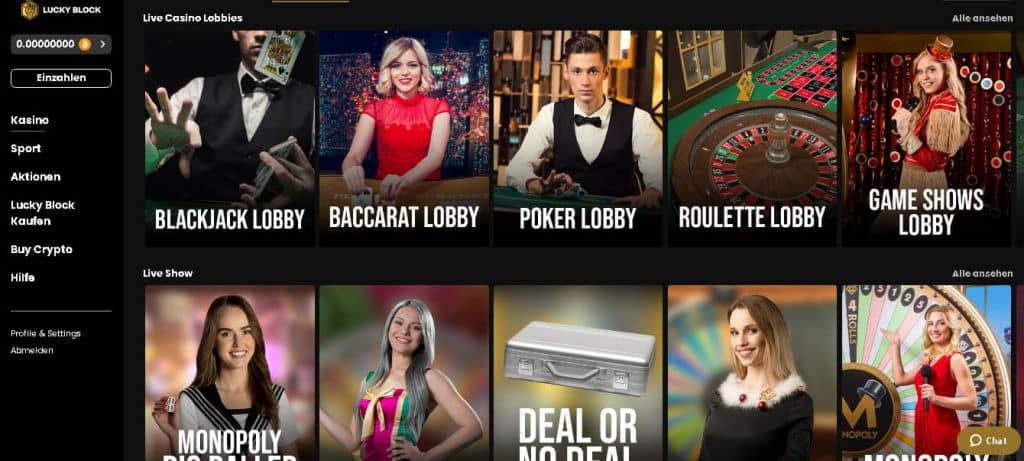 LuckyBlock Live Casino
